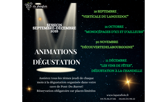 Session animation dégustation 2025