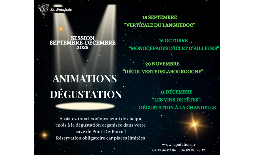 Session animation dégustation 2025