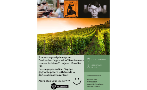 Animation dégustation "Sauriez-vous trouver le thème?"